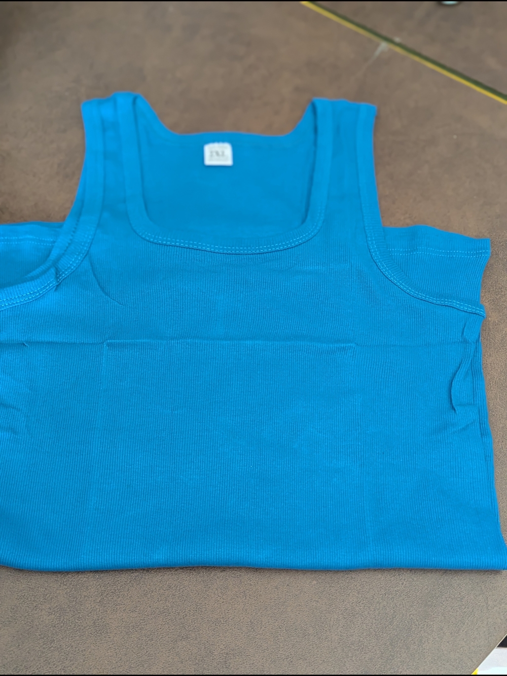 Women's Bright Blue Ribbed Muscle Tank - Unbranded
